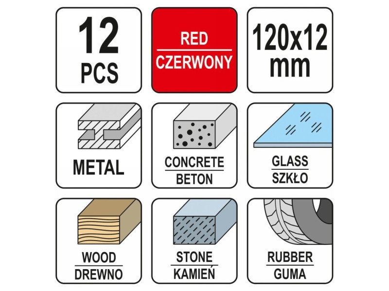 YATO Grease Crayon roșu (12 bucăți) - 3 | YEO