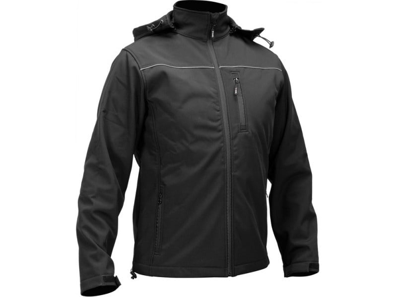 YATO Jachetă de protecție softshell pentru lucru cu glugă negru dimensiune L 3 buzunare - 1 | YEO