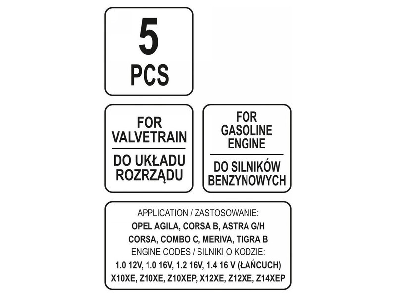 YATO Kit de fixare a direcției 5 piese (benzină) Opel - 4 | YEO