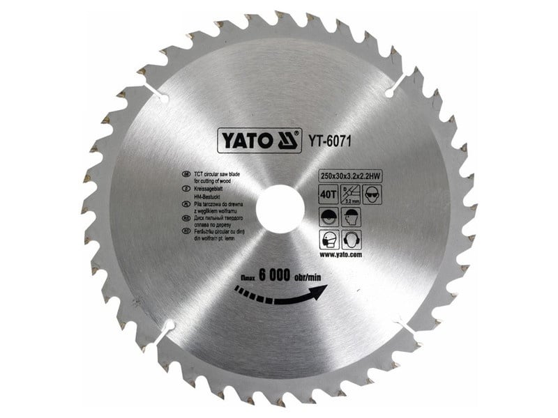 YATO Lamă de ferăstrău pentru lemn 250 x 30 x 2,2 mm / 40T