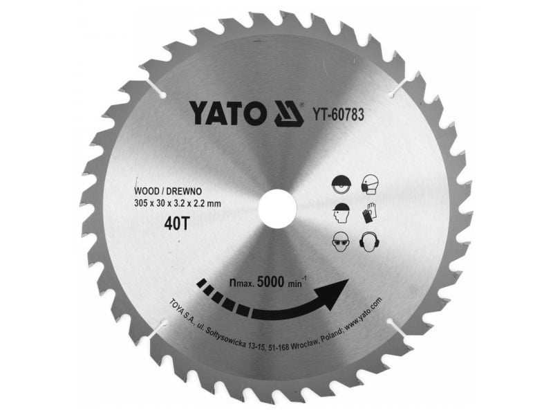 YATO Lamă de ferăstrău pentru lemn 305 x 30 x 2,2 mm / 40T