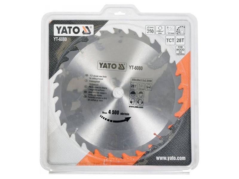 YATO Lamă de ferăstrău pentru lemn 350 x 30 x 2,5 mm / 28T - 2 | YEO