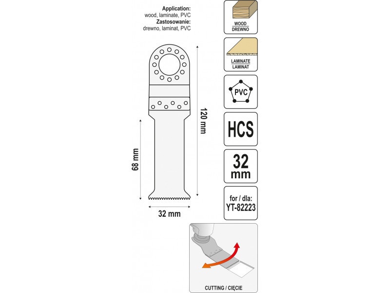 YATO Lamă de ferăstrău pentru mașină multifuncțională 32 mm HCS