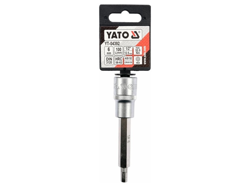 YATO Long bit cheie tubulară Allen 1/2" 6 mm CrV - 2 | YEO