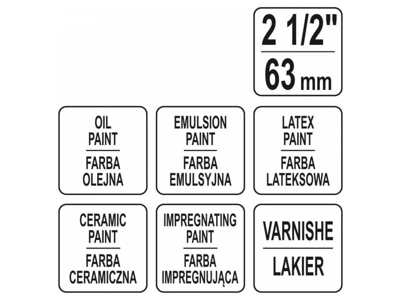 YATO Perie cu mâner din lemn 2,5 " păr mixt - 2 | YEO