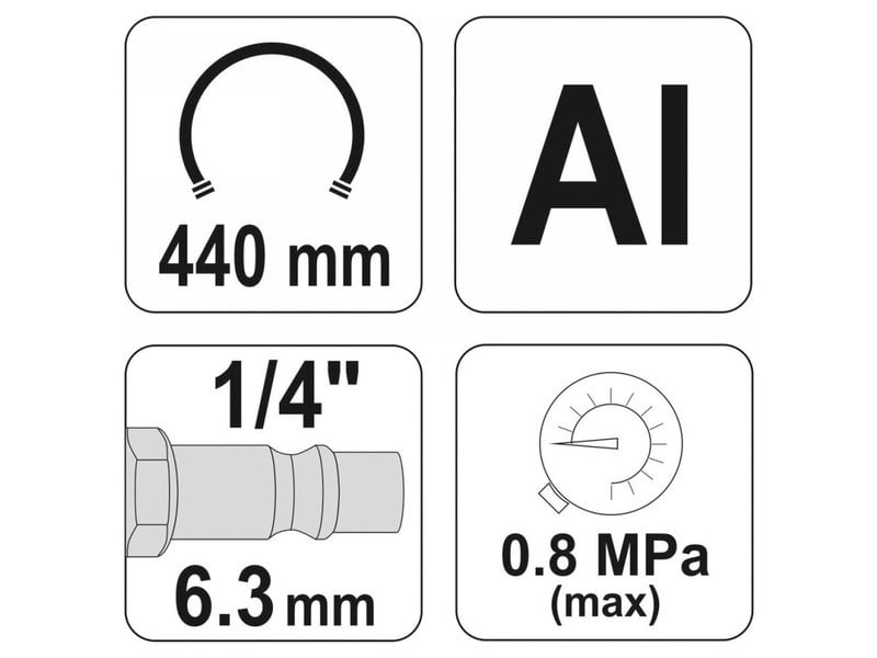 YATO Roată Suflantă Gun cu manometru 1/4"