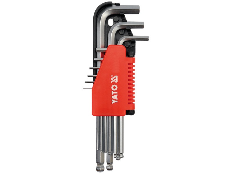 YATO Set de chei Allen cu capăt sferic 9 piese 2-10 mm CrV - 2 | YEO