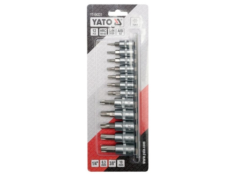 YATO Set mufe 12 piese Torx 1/4", 3/8" CrV - 1 | YEO