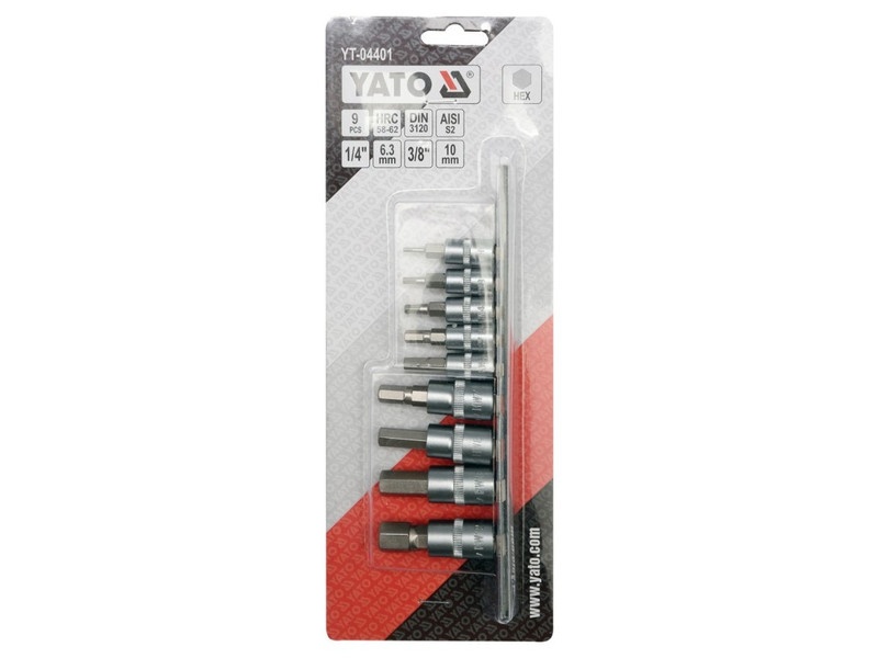 YATO Set mufe 9 piese Imbus 1/4", 3/8" CrV - 1 | YEO