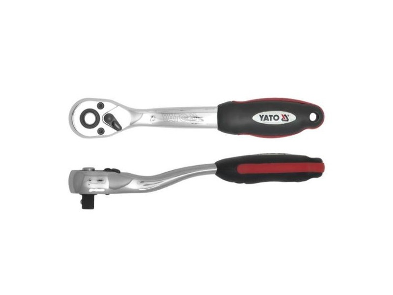 YATO Șurub de acționare cu clichet 3/8" 200 mm 72T Șurub îndoit CrV