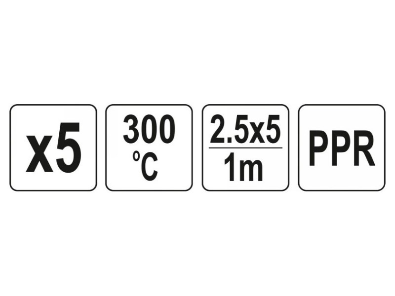 YATO Tijă de sudură din plastic 2,5 x 5 mm x 1 m PPR (5 bucăți)