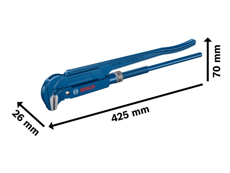 BOSCH Cheie pivotantă pentru țevi 90° 420 mm CrV (max. 60 mm) - 1 | YEO