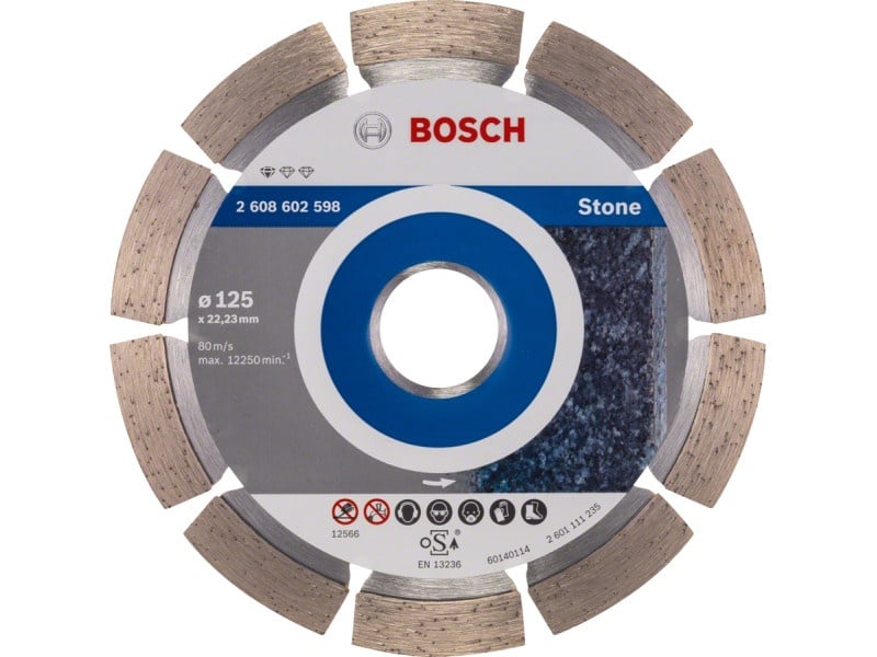 BOSCH Disc de tăiere diamantat 125 x 1,6 x 10 x 22,2 mm segmentat Standard pentru piatră