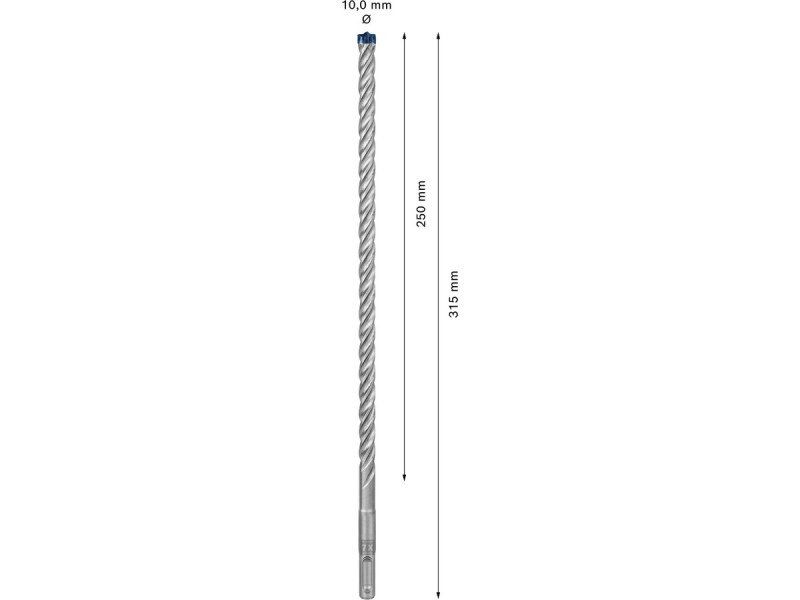 BOSCH EXPERT 7X Burghiu pentru piatră 10 x 315/250 mm cu patru tăișuri SDS-Plus