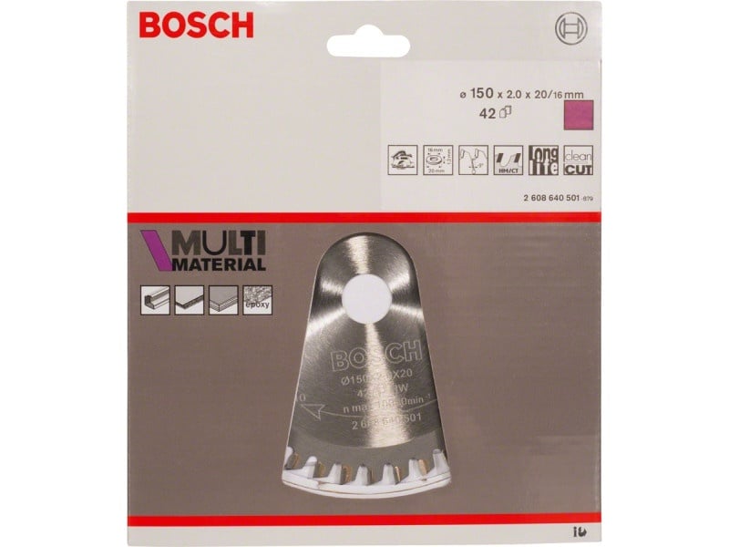 BOSCH Ferăstrău universal 150 x 20/16 x 2,0 mm / 42T MultiMaterial HLTCG