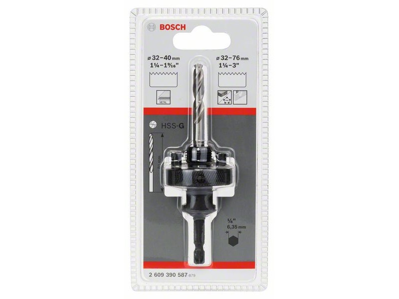 BOSCH Freză circulară cu centrare 32-76 mm cu prindere pentru biți 1/4" HSS-G