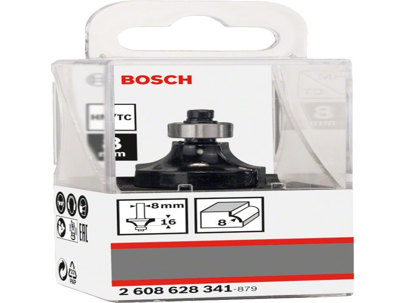 BOSCH Freză de rotunjit din carbură cu nas sferic 28,7 (r=8 mm) x 15,2 x 53 x 8 mm