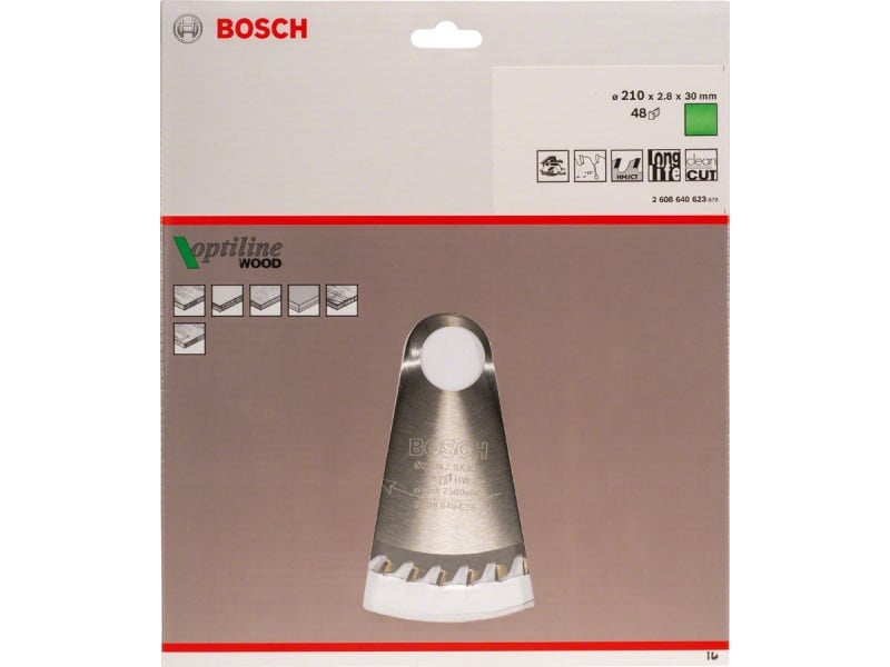 BOSCH Lamă de ferăstrău pentru lemn 210 x 30 x 2,8 mm / 48T Optiline Wood ATB