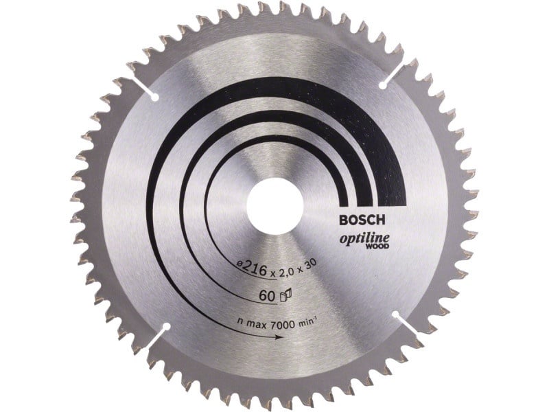 BOSCH Lamă de ferăstrău pentru lemn 216 x 30 x 2,0 mm / 60T Optiline Wood ATB / N