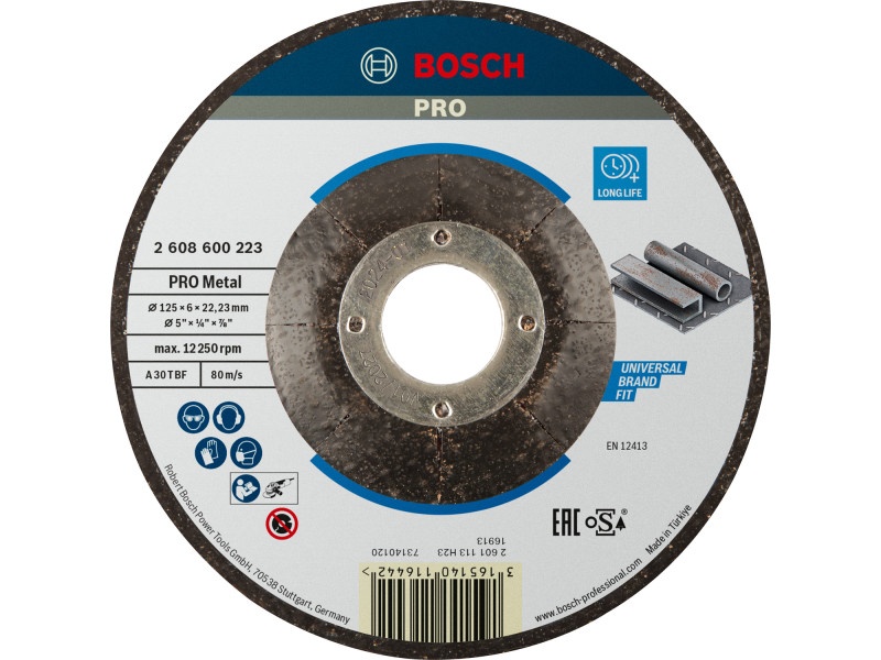 BOSCH PRO Disc de curățare pentru metal 125 x 6,0 x 22,2 mm A 30 T BF (oSa)