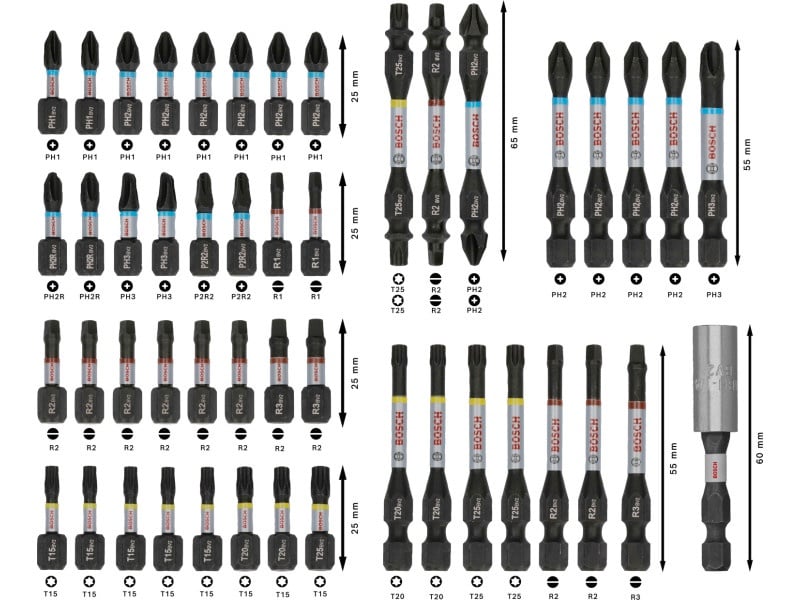 BOSCH PRO Impact bit punct set 48 piese 1/4" Hex - 2 | YEO