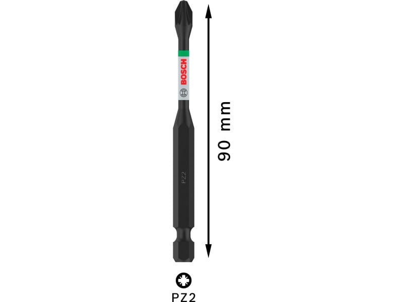 BOSCH PRO Impact bit PZ2 x 90 mm 1/4" Hex