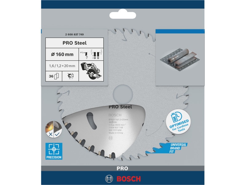 BOSCH PRO Lamă de ferăstrău pentru metal 160 x 20 x 1,6 mm / 36T - 1 | YEO