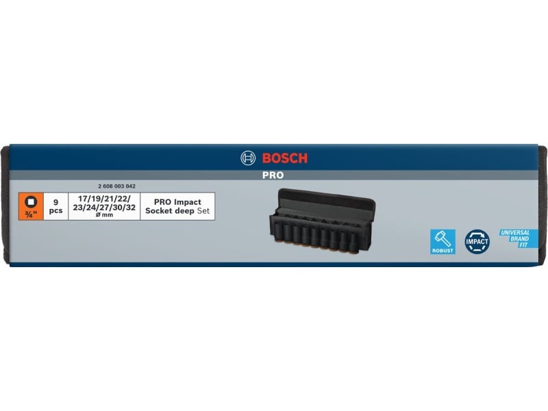 BOSCH PRO Set lung de prize 9 piese 3/4" 17-32 mm CrMo