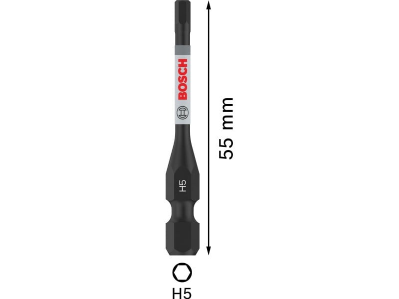 BOSCH PRO Vârf bit de impact H5 x 55 mm 1/4" Hex (2 buc)