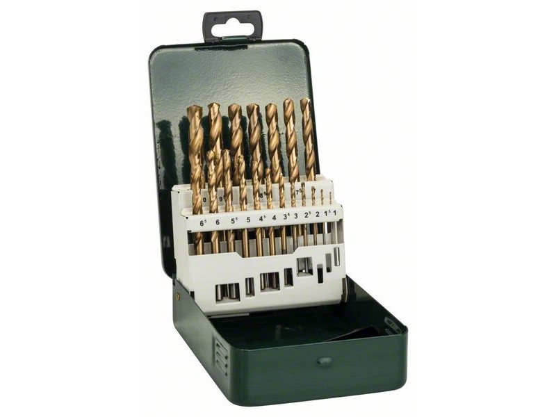 BOSCH Set de burghie 19 piese 1,0-10,0 mm HSS-TiN DIN 338