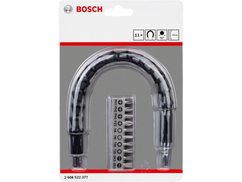 BOSCH Set de vârfuri de biți 11 piese cu extensie din plastic flexibil 300 mm