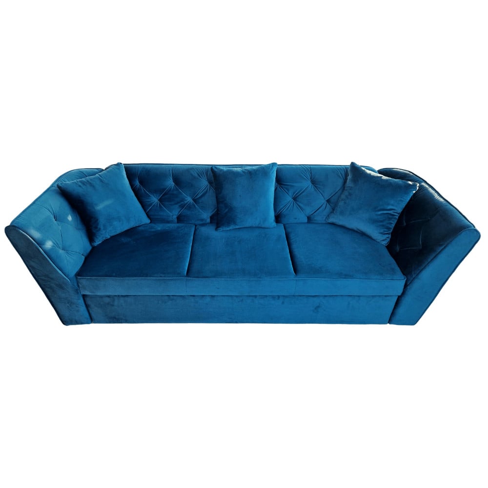 Canapea Extensibila Fabio, 260x80x85cm, 3 locuri, Velutto 25 Navy, Glasspandoor