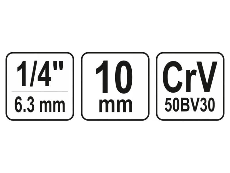 Cheie tubulară YATO 1/4" 10 mm CrV - 2 | YEO