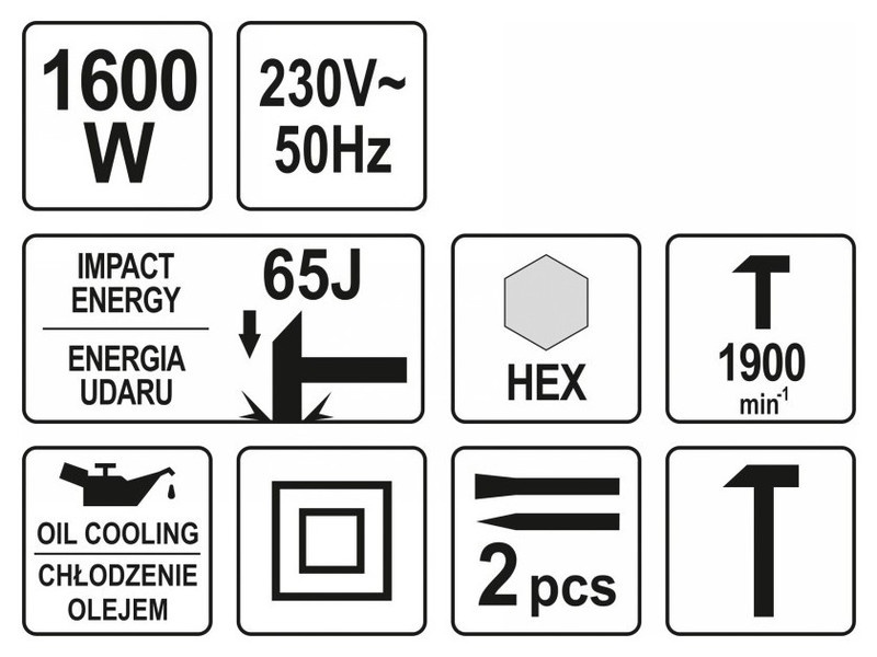 Ciocan de demolare YATO HEX 65 J 1600 W