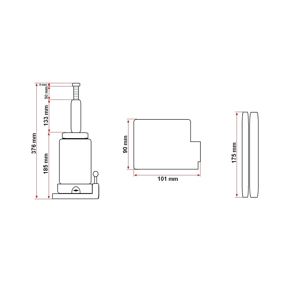 Cric hidraulic 6 tone 193 mm, Cod: DISCRH6, Brand: BRECKNER GERMANY