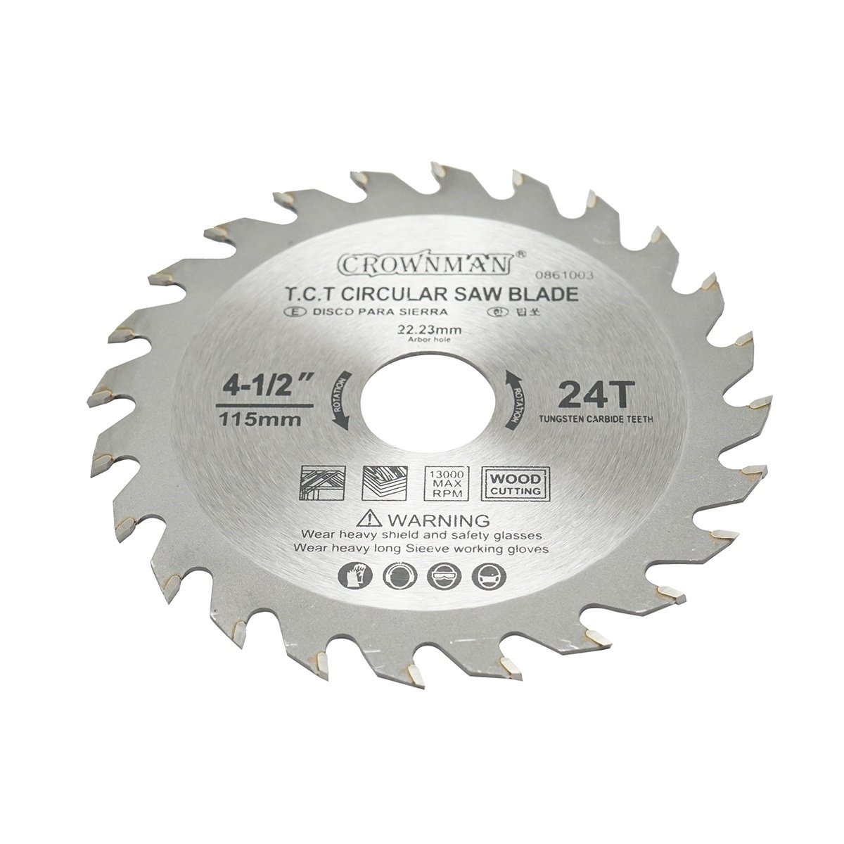 Disc circular vidia pentru lemn 115x22.23mm, viteza max. 13000rpm, 24 dinti , Cod: DISPT29 , Marca: CROWNMAN - 2 | YEO