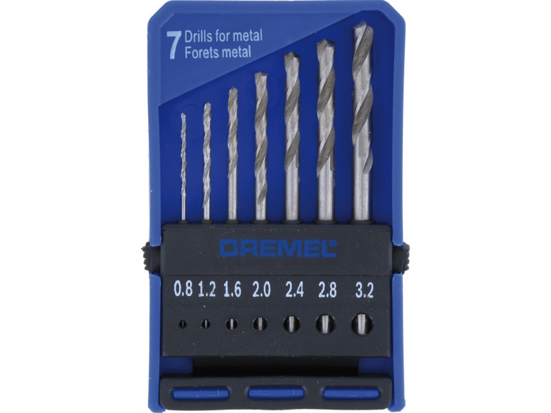 DREMEL Set de burghie de precizie 7 piese (0,8-1,2-1,6-2,0-2,4-2,8-3,2 mm)