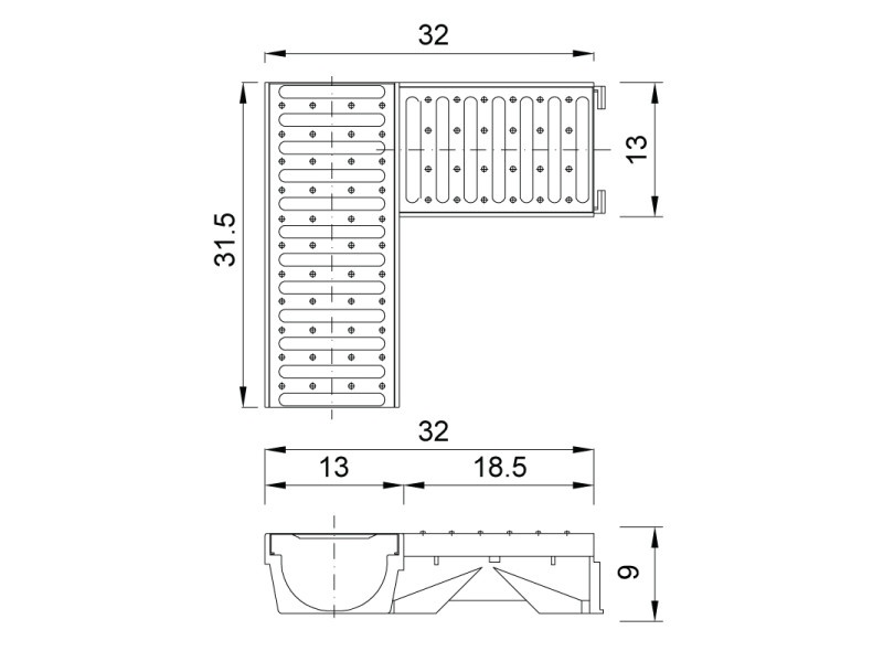 Element de scurgere râu cot