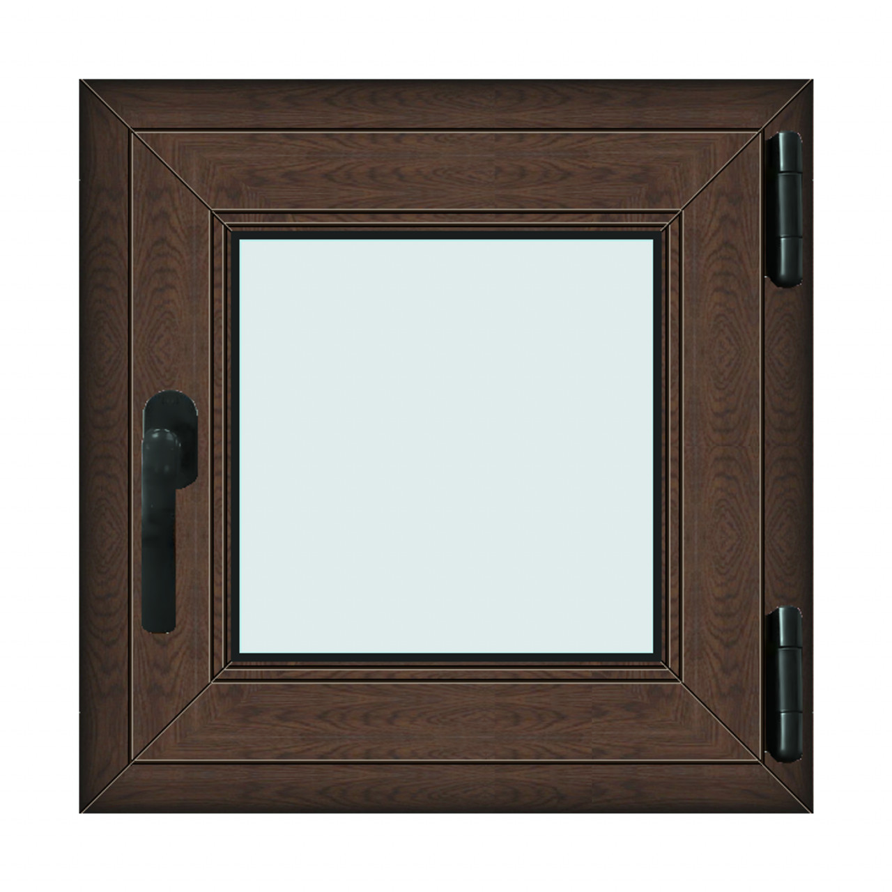 Fereastra 60x60cm, 1 canat, wenge (tabac), dreapta si rabatare, Klass, 7cm, 6 camere, 2 garnituri