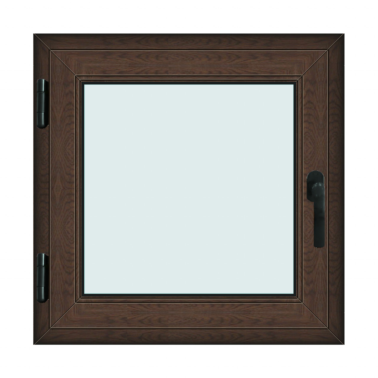 Fereastra 80x80cm, 1 canat, wenge (tabac), stanga si rabatare, Klass, 7cm, 6 camere, 2 garnituri