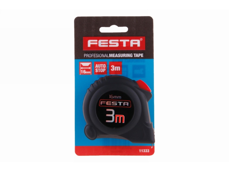 FESTA Bandă de măsurare 3 m x 16 mm, cauciucată