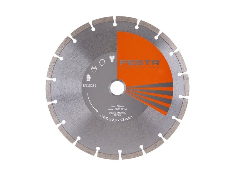 FESTA Disc de tăiere diamantat 230 x 2,6 x 22,0 mm segmentat