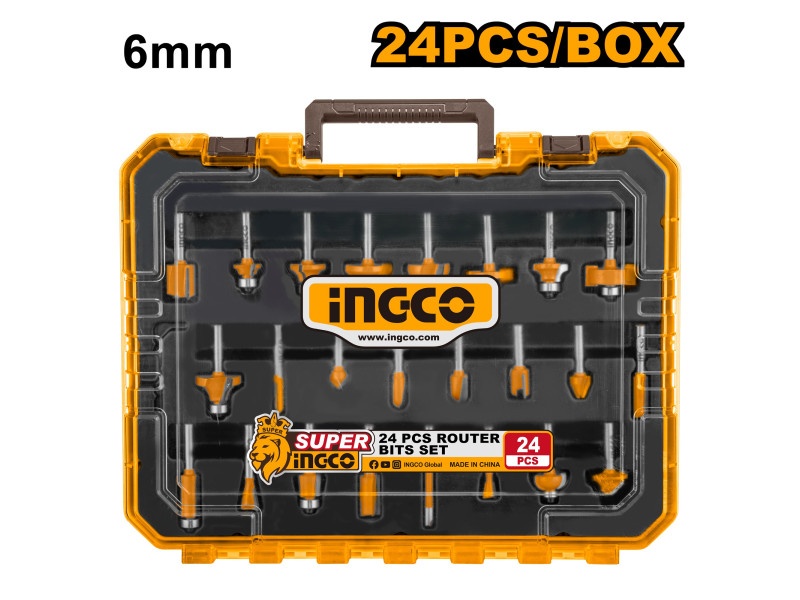 INGCO Router set 24 piese 6 mm