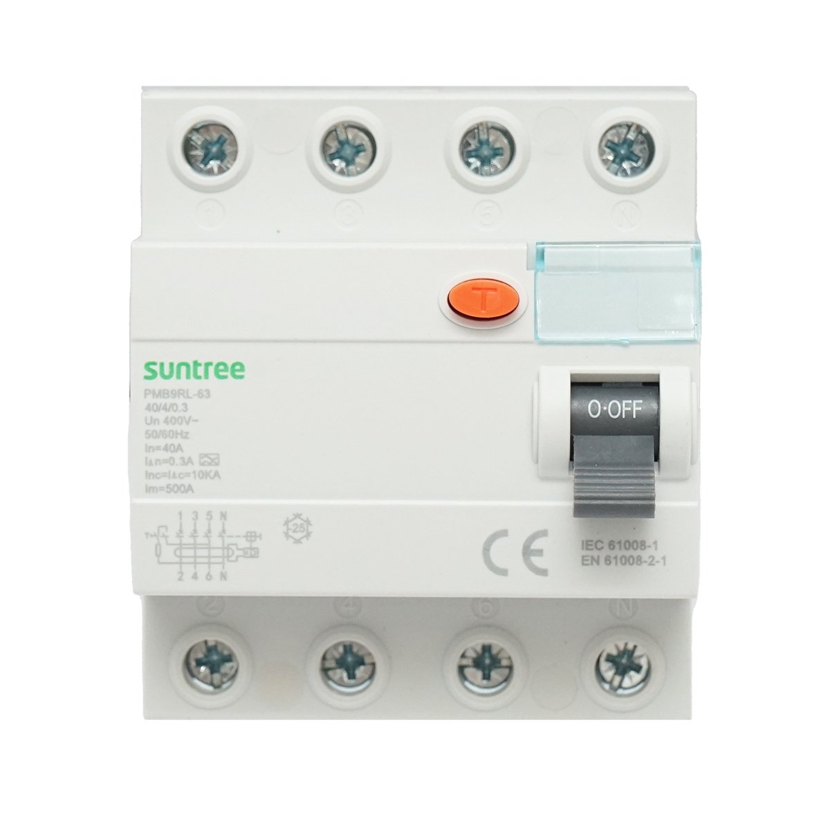 Intrerupator automata diferential 4P 40A 30mA 6kA, tip A, Cod: DISMB62, Brand: SUNTREE