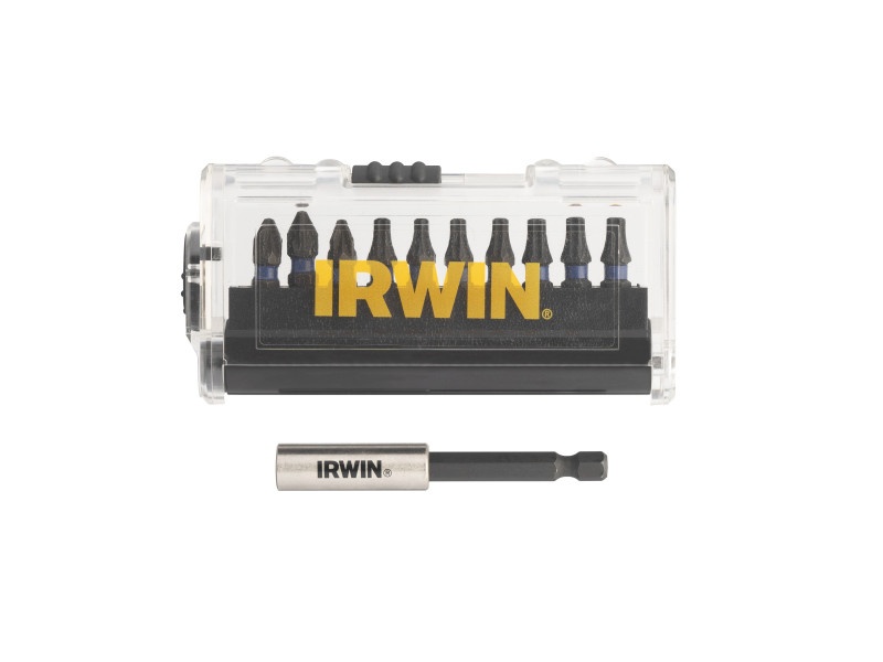 IRWIN Impact Pro set vârfuri de biți 10 bucăți 25 mm (3 x PZ2, 4 x T20, 3 x T25) + suport vârfuri de biți