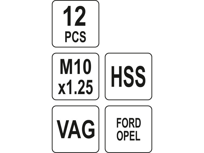 Kit de reparare a etrierului de frână YATO 12 piese (VAG, Ford, Opel)