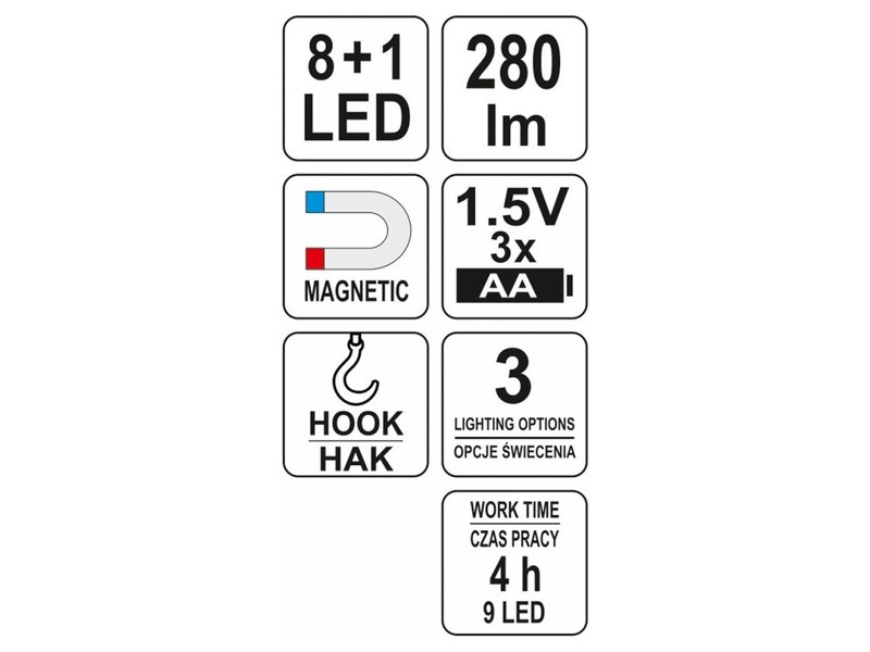 Lampa YATO Element LED 8+1 LED