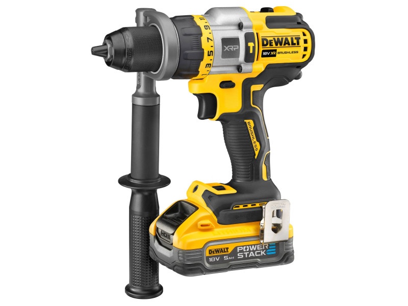 Mașină de găurit cu percuție fără fir DEWALT 18-54 V perie de carbon aprox. 126 Nm (2 baterii 5.0 Ah + încărcător + TSTAK)