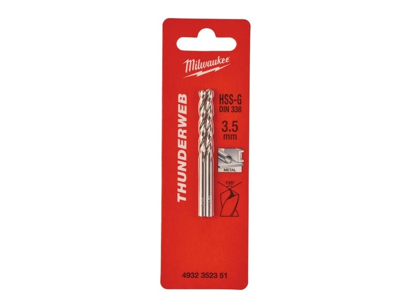 MILWAUKEE Burghie 3,5 x 70/39 mm HSS-G DIN 338 Thunderweb (2 buc)