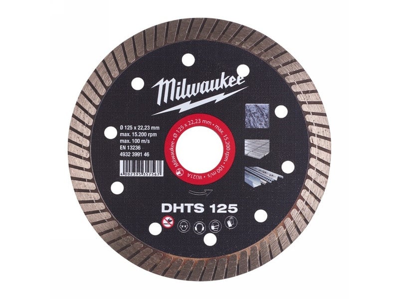 MILWAUKEE Disc de tăiere diamantat 125 x 1,2 x 10 x 22,2 mm turbo